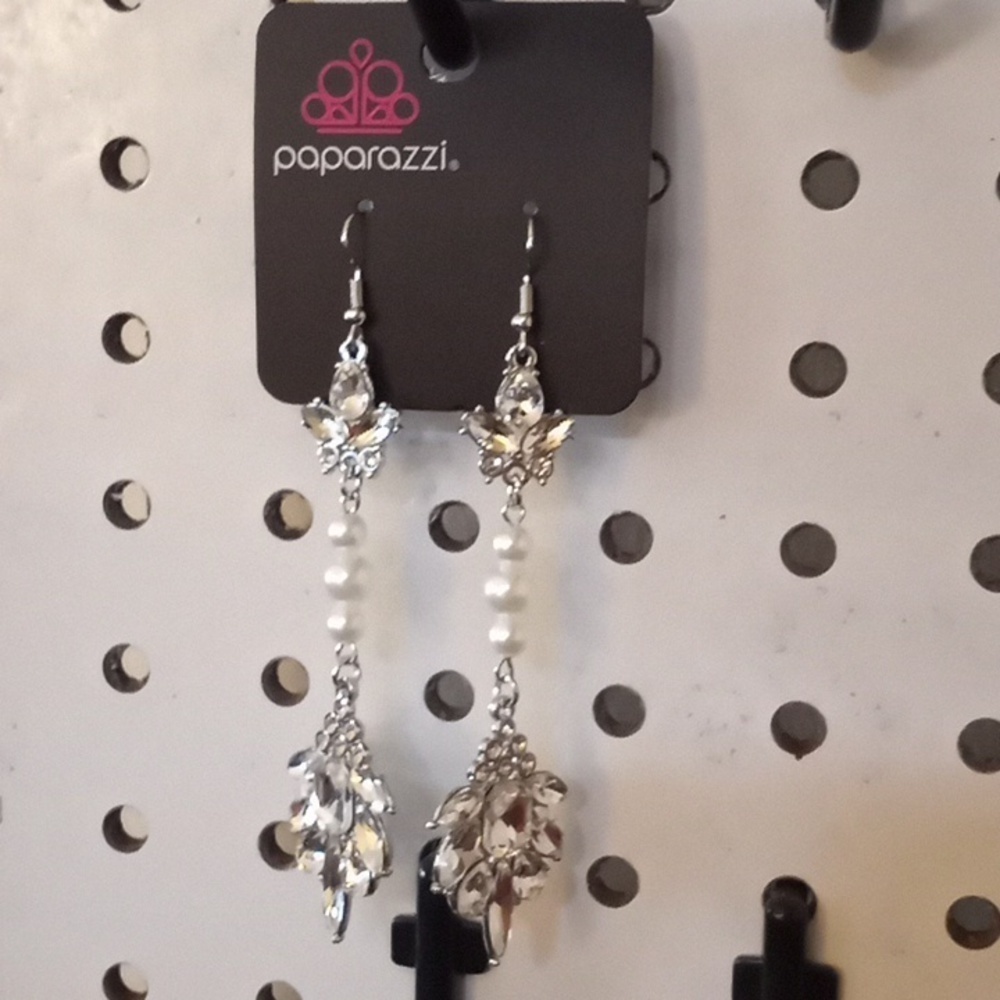 Considerable Captivation White Earrings.